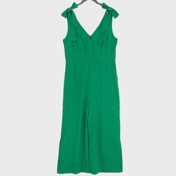Lilly Pulitzer Danni Bow Shoulder Cropped Ankle Slit Jumpsuit Size 10 - Picture 1 of 14
